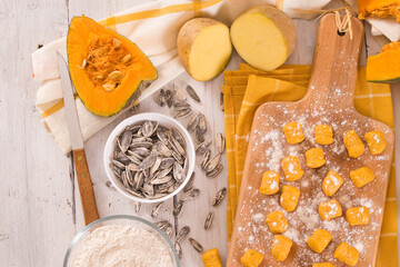 Raw pumpkin gnocchi.