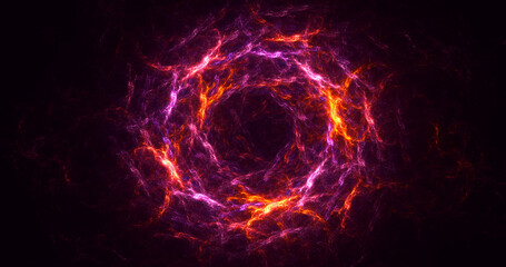 3D rendering abstract multicolor fractal light background