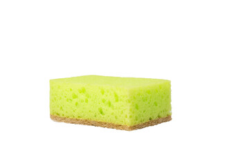 yellow cleaning sponge. isolate on white background