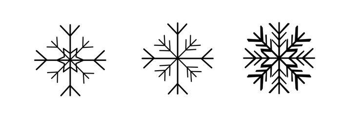 Set of Snowflakes Shapes. Hipster Style Design for Labels