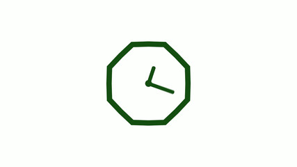 Amazing green dark counting down clock without trick,clock icon,clock isolated