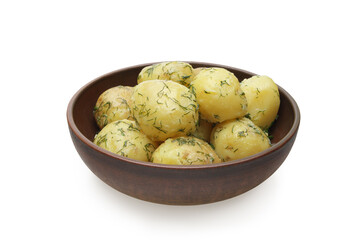 Boiled potatoes on a plate