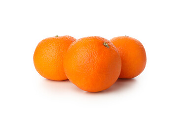 Ripe sweet mandarins isolated on white background