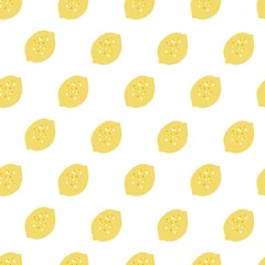 Sour yellow lemon vector illustration seamless pattern