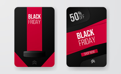 elegant and modern sporty style of black friday sale banner stories social media promotion for man, gaming, and sport.
