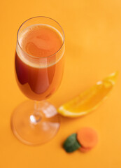 Healthy Organic Orange Carrot Smoothie Juice Drink 