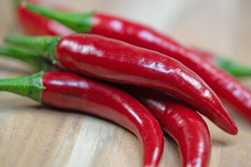 Peperoni, Capsicum annuum, in einer Nahaufnahme