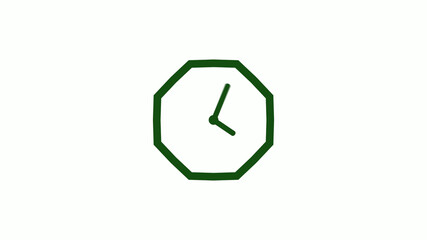 Amazing green dark counting down clock without trick,clock icon,clock isolated