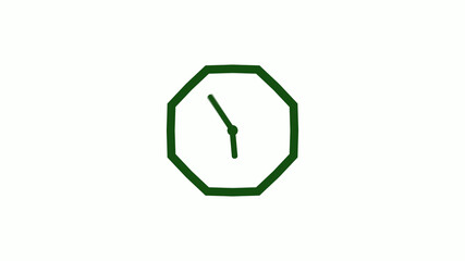 Amazing green dark counting down clock without trick,clock icon,clock isolated