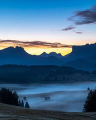 Tagesanbruch auf der Seiser Alm, Alpe di Siusi, Südtirol