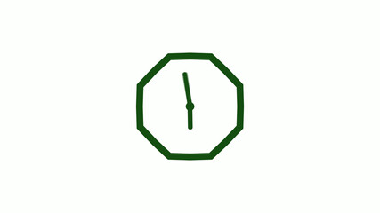 Amazing green dark counting down clock without trick,clock icon,clock isolated