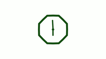 Amazing green dark counting down clock without trick,clock icon,clock isolated