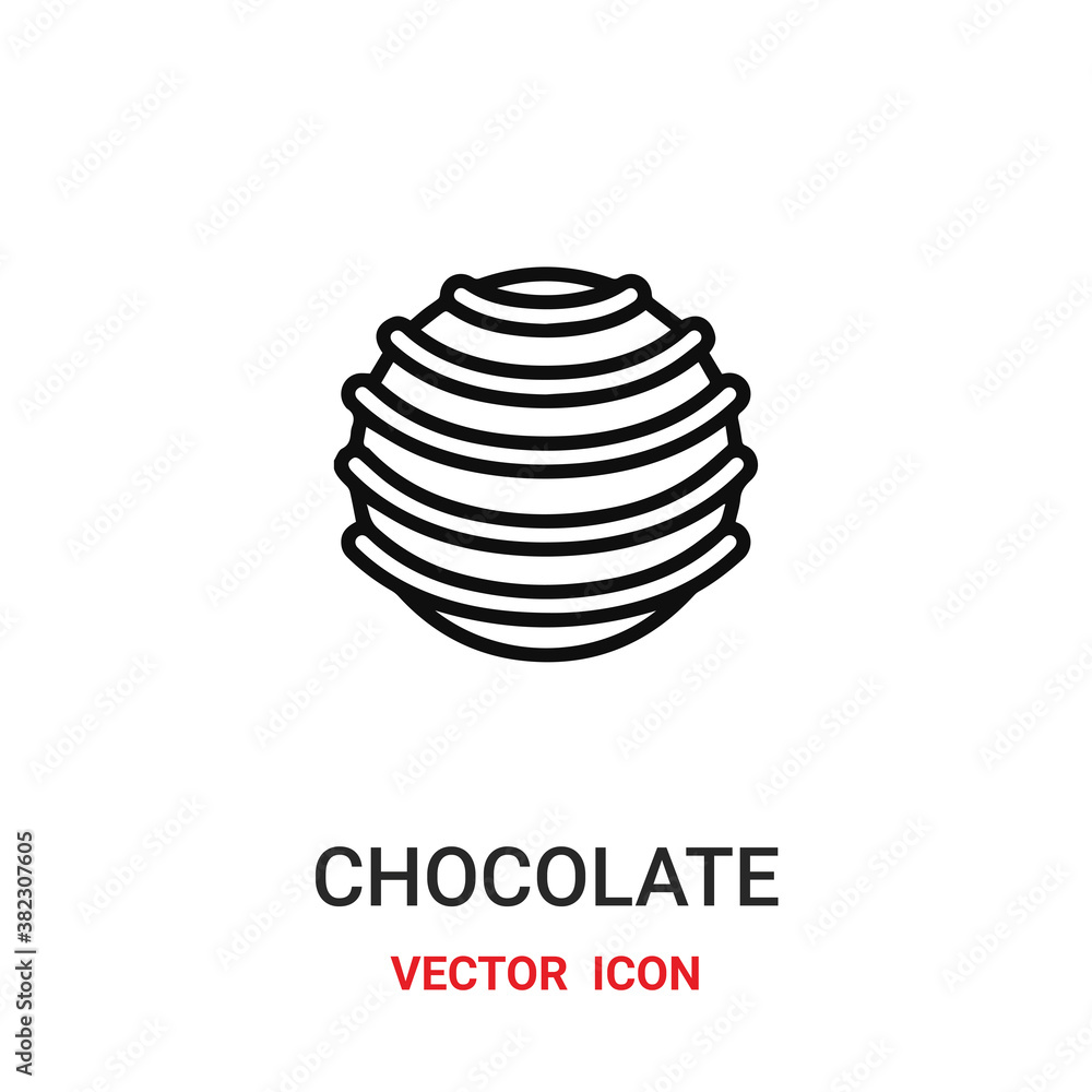 Poster chocolate icon vector symbol. chocolate symbol icon vector for your design. modern outline icon for 