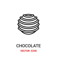 chocolate icon vector symbol. chocolate symbol icon vector for your design. Modern outline icon for your website and mobile app design.