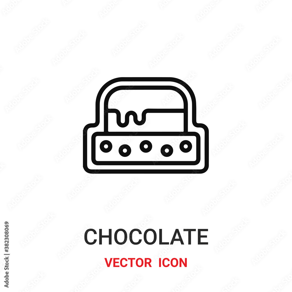 Poster chocolate icon vector symbol. chocolate symbol icon vector for your design. modern outline icon for 