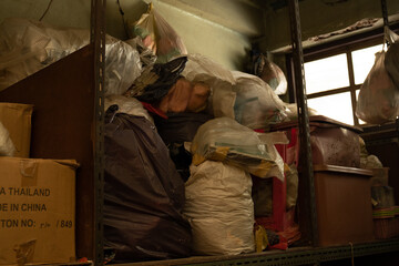 old warehouse in chinatown 
sampeng yaowarat bangkok thailand with Junk and old things