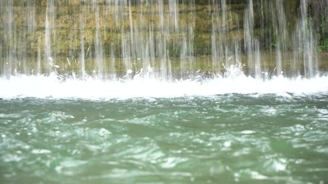 close up of water falling into the fountain, Italy