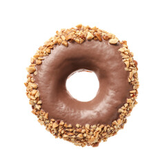 Tasty donut on white background