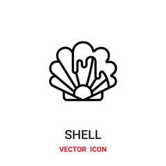 shell icon vector symbol. shell symbol icon vector for your design. Modern outline icon for your website and mobile app design.