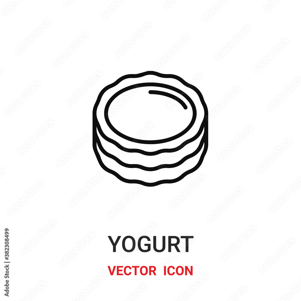 Aufkleber yogurt icon vector symbol. yogurt symbol icon vector for your design. modern outline icon for your w