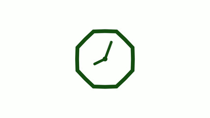 12 hours counting down green dark clock icon without trick,clock icon