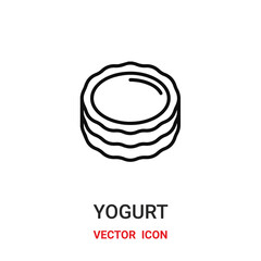 yogurt icon vector symbol. yogurt symbol icon vector for your design. Modern outline icon for your website and mobile app design.