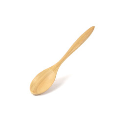 spoon wood isolated on white background and shadow with clipping path