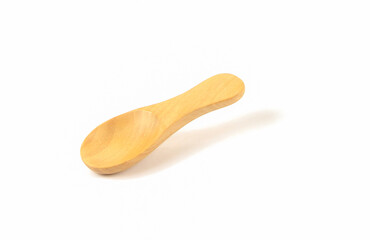 spoon wood isolated on white background and shadow with clipping path