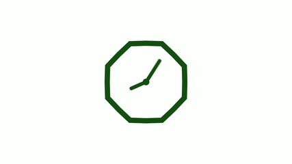 12 hours counting down green dark clock icon without trick,clock icon