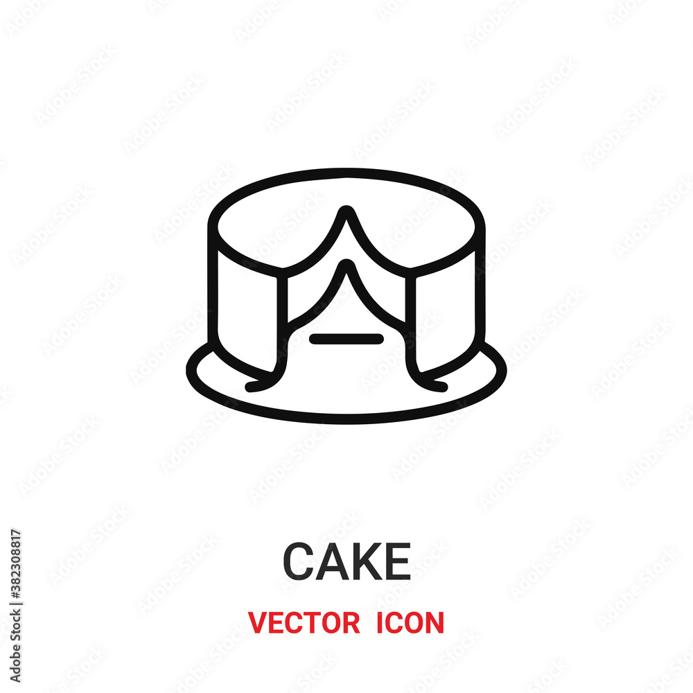 Poster cake icon vector symbol. cake symbol icon vector for your design. modern outline icon for your websi