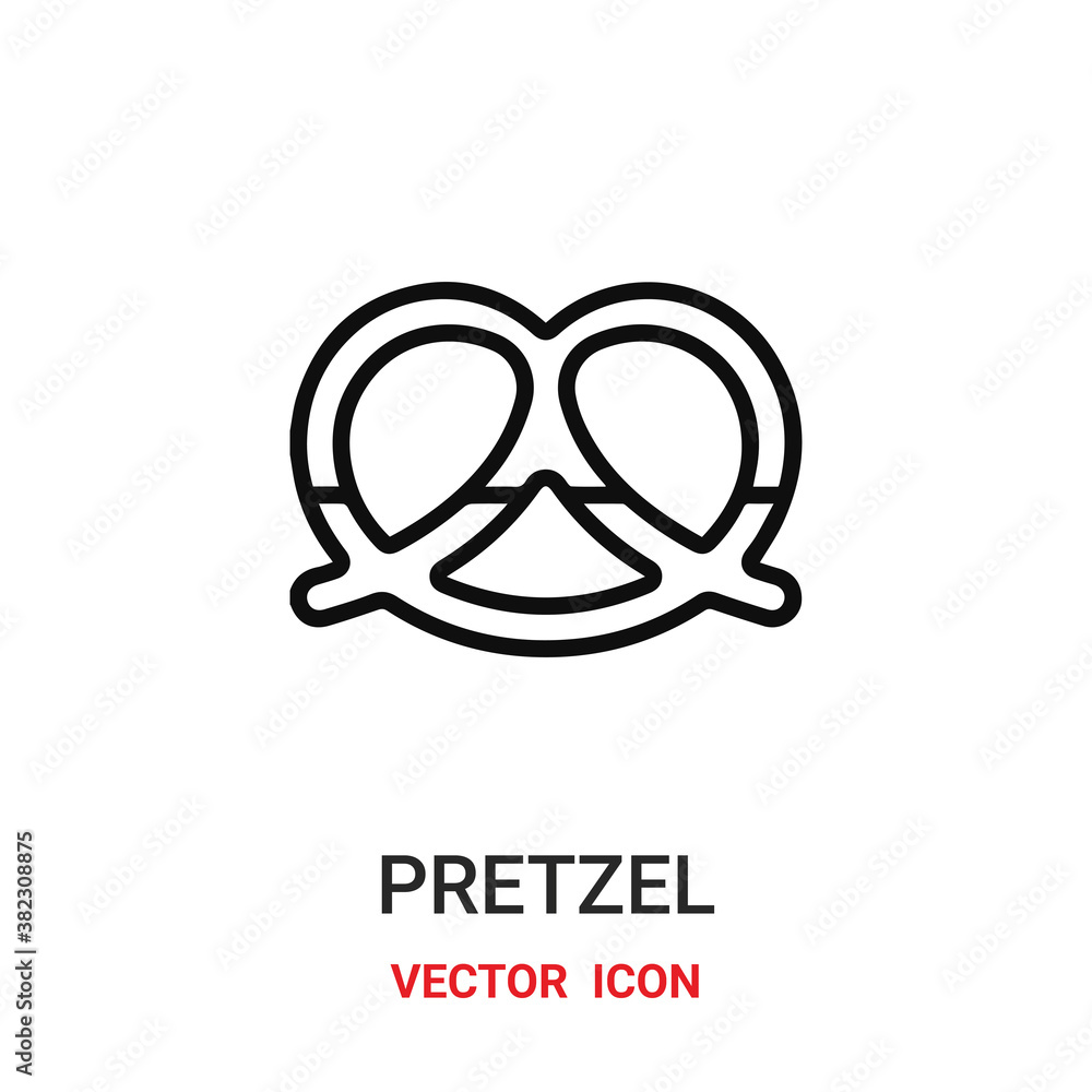 Aufkleber pretzel icon vector symbol. pretzel symbol icon vector for your design. modern outline icon for your