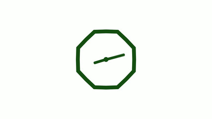 12 hours counting down green dark clock icon without trick,clock icon
