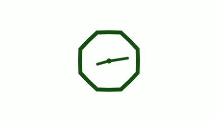 12 hours counting down green dark clock icon without trick,clock icon