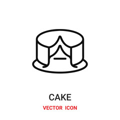 cake icon vector symbol. cake symbol icon vector for your design. Modern outline icon for your website and mobile app design.