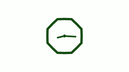 12 hours counting down green dark clock icon without trick,clock icon