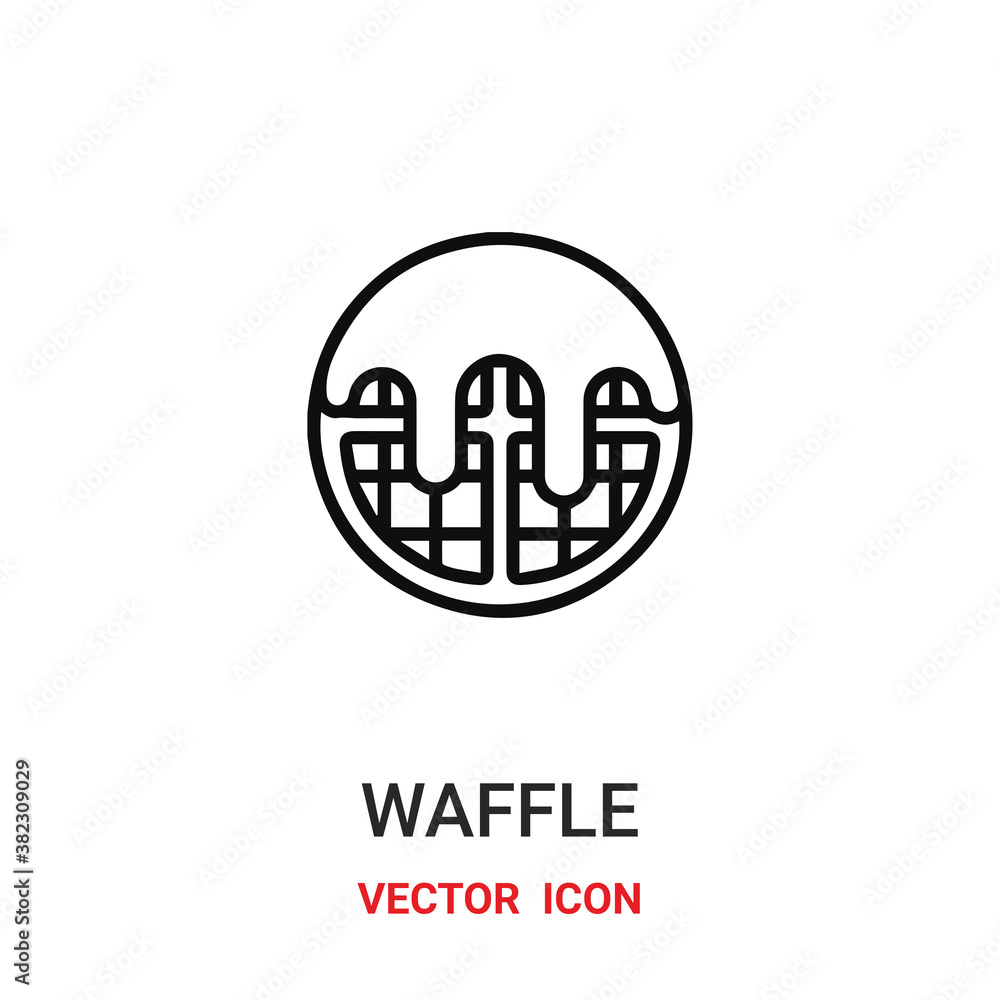 Poster waffle icon vector symbol. waffle symbol icon vector for your design. modern outline icon for your w