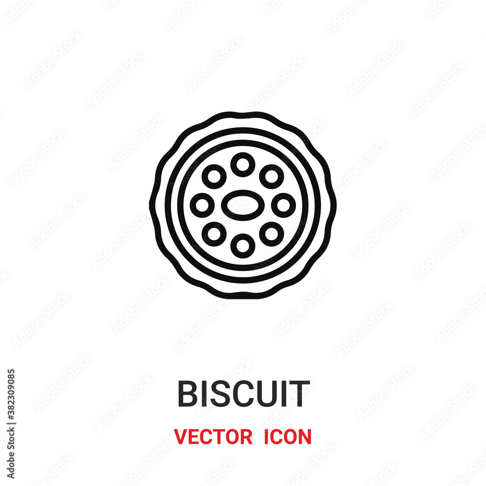 Poster biscuit icon vector symbol. biscuit symbol icon vector for your design. modern outline icon for your