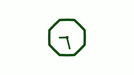 12 hours counting down green dark clock icon without trick,clock icon