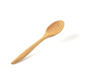 spoon wood isolated on white background and shadow with clipping path