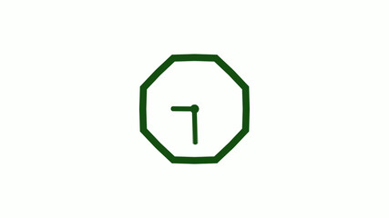 12 hours counting down green dark clock icon without trick,clock icon