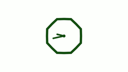 12 hours counting down green dark clock icon without trick,clock icon