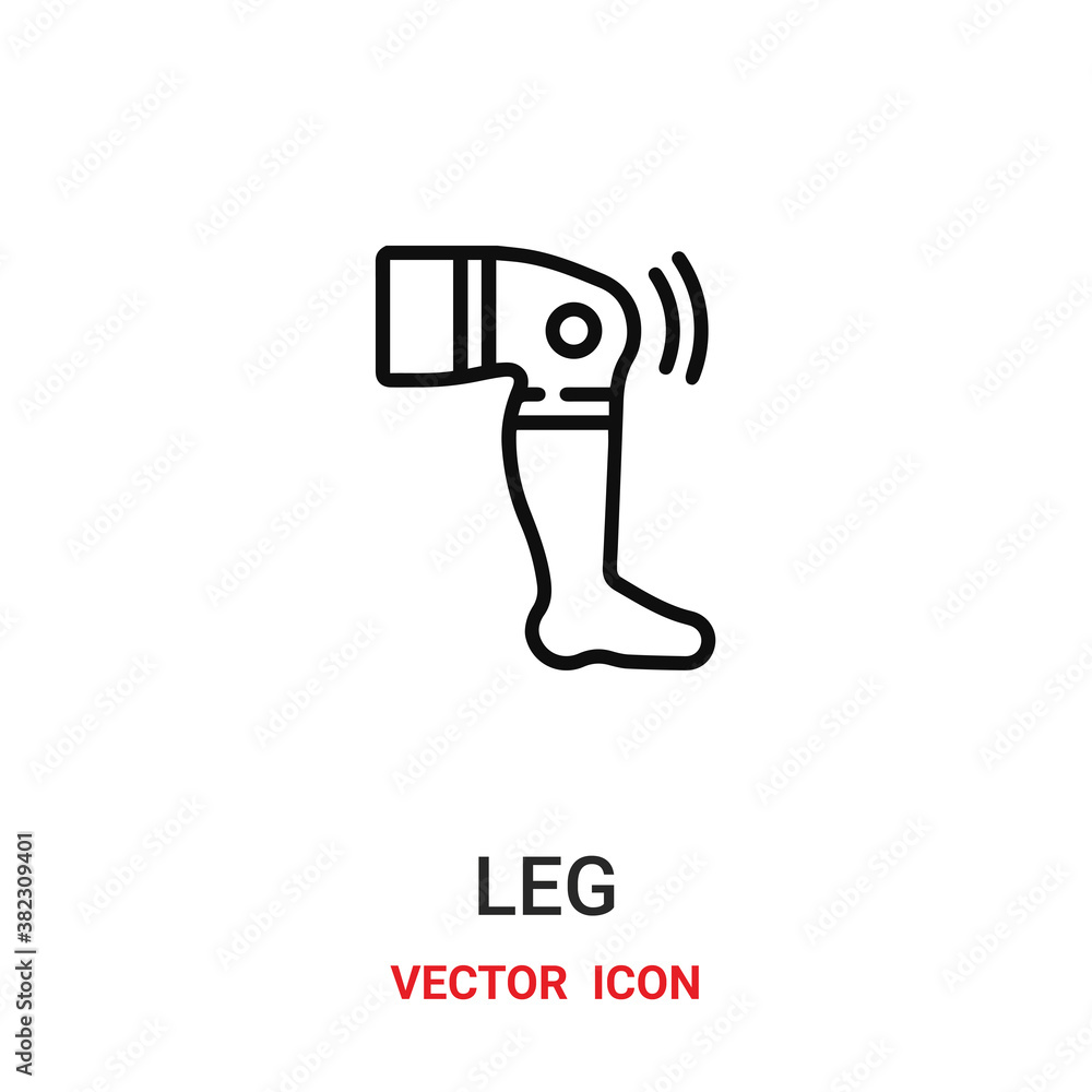 Poster leg icon vector symbol. leg symbol icon vector for your design. modern outline icon for your website