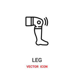 leg icon vector symbol. leg symbol icon vector for your design. Modern outline icon for your website and mobile app design.
