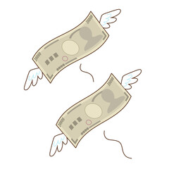 飛んでいく紙幣