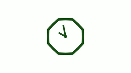 12 hours counting down green dark clock icon without trick,clock icon
