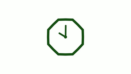 12 hours counting down green dark clock icon without trick,clock icon