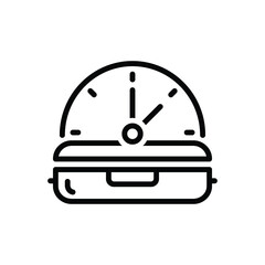 Black line icon for lunch