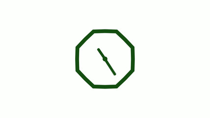12 hours counting down green dark clock icon without trick,clock icon