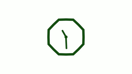 12 hours counting down green dark clock icon without trick,clock icon