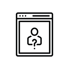 Black line icon for requirement